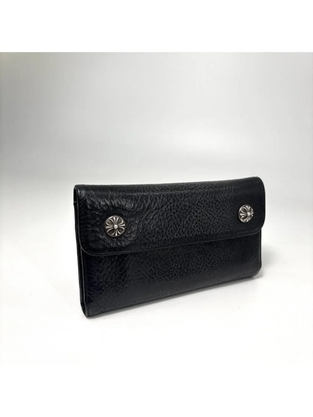 Chrome Hearts Super Wave Cross Ball Wallet Black